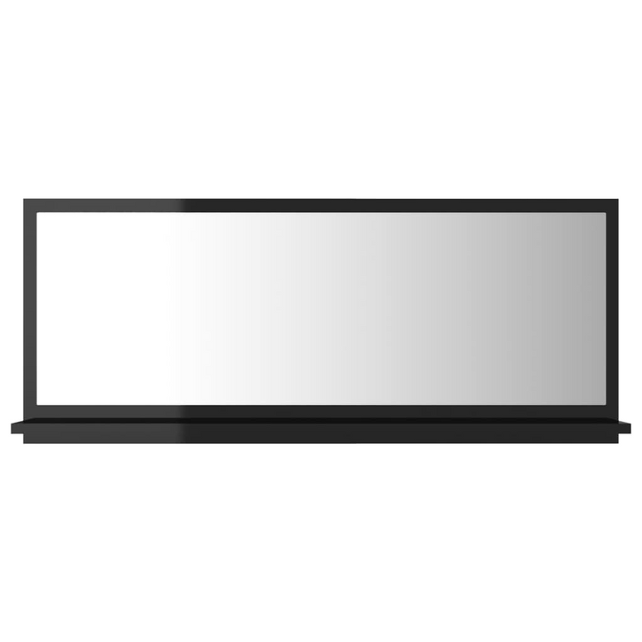 Elegant High Gloss Black Bathroom Mirror with Shelf - 90 x 10.5 x 37cm | Modern & Durable Design - Premium  from Home Treasures - Just £29.99! Shop now at Home Treasures