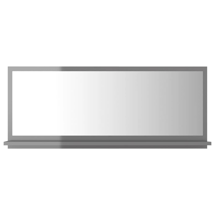 Modern High Gloss Grey Bathroom Mirror with Shelf - 90 x 10.5 x 37 cm | Stylish & Durable Wall Mirror - Premium  from Home Treasures - Just £28.99! Shop now at Home Treasures