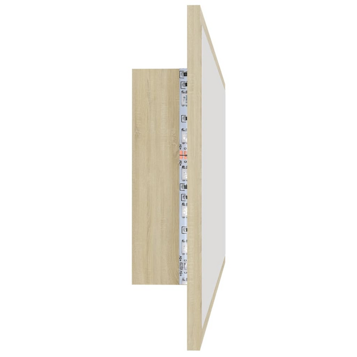 Sonoma Oak Bathroom Mirror with Adjustable LED Light - Natural Finish, 100 x 8.5 x 37cm - Modern & Durable Wall-Mounted Mirror - Premium  from Home Treasures - Just £50.99! Shop now at Home Treasures