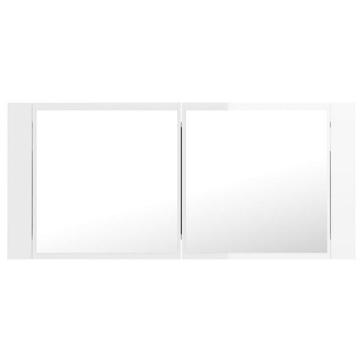 Acrylic Bathroom Mirror Cabinet with LED Lighting in High Gloss White - Modern and Stylish Storage Solution - Premium  from Home Treasures - Just £69.99! Shop now at Home Treasures