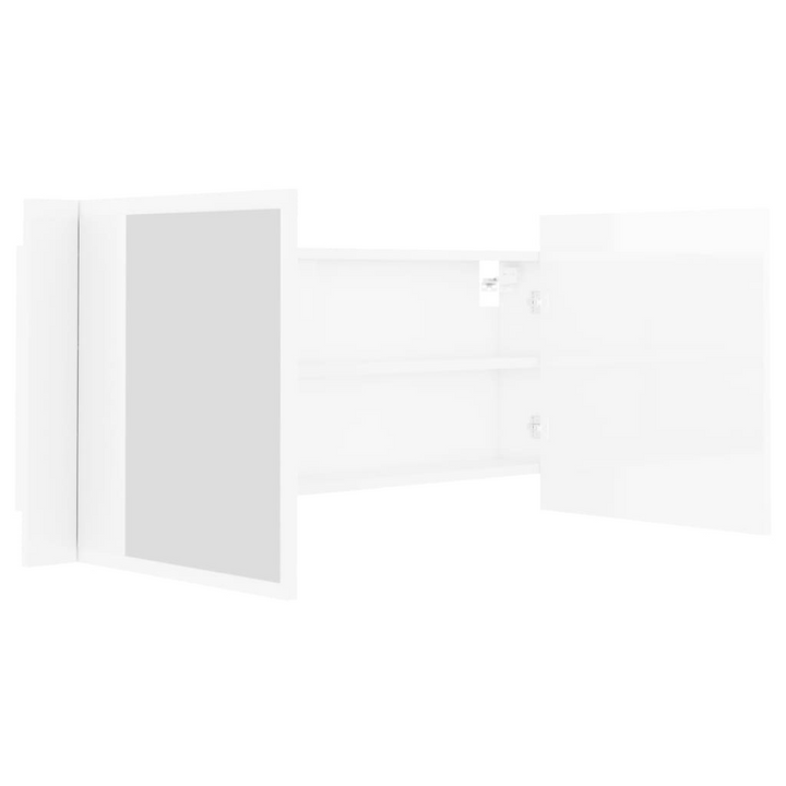 Acrylic Bathroom Mirror Cabinet with LED Lighting in High Gloss White - Modern and Stylish Storage Solution - Premium  from Home Treasures - Just £69.99! Shop now at Home Treasures