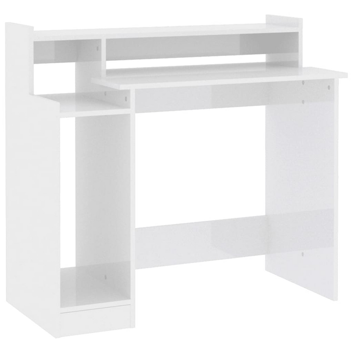 High Gloss White Work Desk with LED Lights, 97 x 45 x 90 cm - Sleek & Modern Office Station - Premium  from Home Treasures - Just £75.99! Shop now at Home Treasures