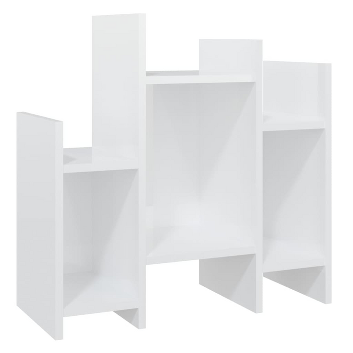 Modern High Gloss White Side Cabinet - 6-Shelf Storage, Engineered Wood, 60x26x60 cm - Premium  from Home Treasures - Just £35.99! Shop now at Home Treasures