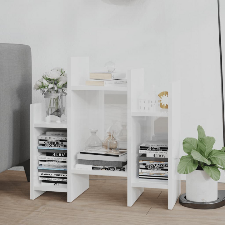 Modern High Gloss White Side Cabinet - 6-Shelf Storage, Engineered Wood, 60x26x60 cm - Premium  from Home Treasures - Just £35.99! Shop now at Home Treasures