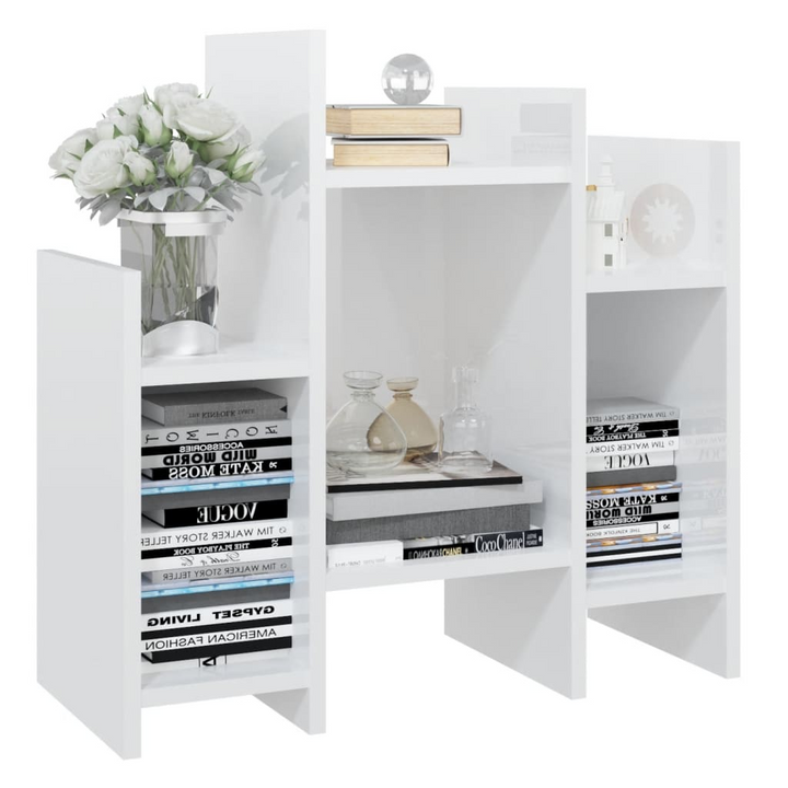 Modern High Gloss White Side Cabinet - 6-Shelf Storage, Engineered Wood, 60x26x60 cm - Premium  from Home Treasures - Just £35.99! Shop now at Home Treasures