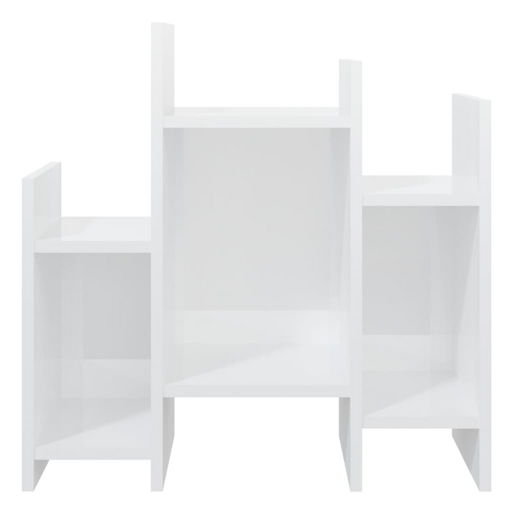 Modern High Gloss White Side Cabinet - 6-Shelf Storage, Engineered Wood, 60x26x60 cm - Premium  from Home Treasures - Just £35.99! Shop now at Home Treasures