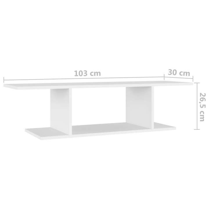 Modern Wall Mounted TV Cabinet - White, 103x30x26.5 cm, Space-Saving Storage Solution - Premium  from Home Treasures - Just £30.99! Shop now at Home Treasures