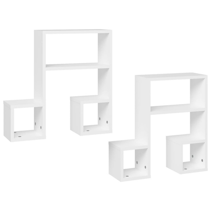 Elegant Wall Shelf Set - Music Note Design, White 50x15x50 cm - Durable Engineered Wood - Ideal for Living Room & Bedroom - Premium  from Home Treasures - Just £29.99! Shop now at Home Treasures