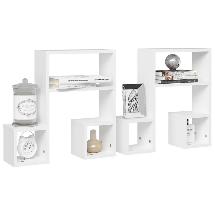 Elegant Wall Shelf Set - Music Note Design, White 50x15x50 cm - Durable Engineered Wood - Ideal for Living Room & Bedroom - Premium  from Home Treasures - Just £29.99! Shop now at Home Treasures