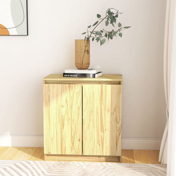 Solid Pine Side Cabinet in a Natural Finish, 60 x 36 x 65cm - Compact & Stylish Storage Solution - Premium  from Home Treasures - Just £90.99! Shop now at Home Treasures