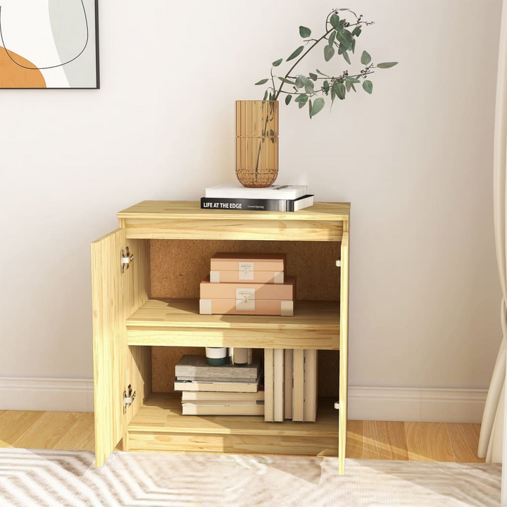 Solid Pine Side Cabinet - Natural Finish, 60 x 36 x 65cm - Compact & Stylish Storage Solution - Premium  from Home Treasures - Just £88.99! Shop now at Home Treasures