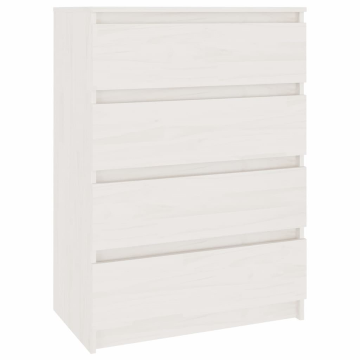 Elegant Solid Pine Side Cabinet in White - 4 Drawers, 60x36x84cm - Perfect for Home Organization and Storage - Premium  from Home Treasures - Just £107.99! Shop now at Home Treasures