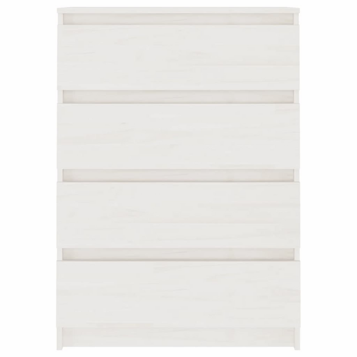 Elegant Solid Pine Side Cabinet in White - 4 Drawers, 60x36x84cm - Perfect for Home Organization and Storage - Premium  from Home Treasures - Just £107.99! Shop now at Home Treasures