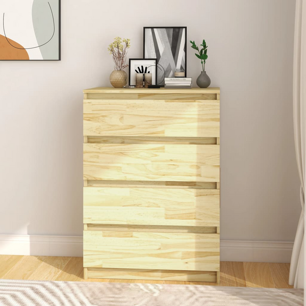 Solid Pine Side Cabinet in a Natural Finish, 60 x 36 x 84cm - Stylish & Durable Storage Solution - Premium  from Home Treasures - Just £105.99! Shop now at Home Treasures