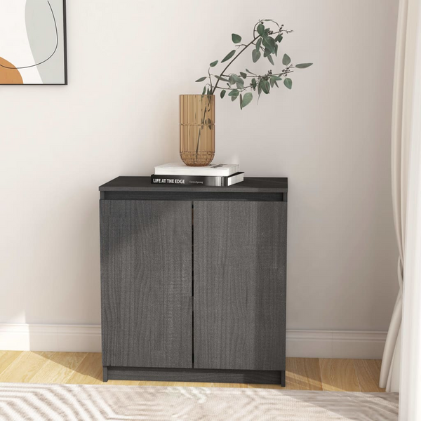 Stylish & Durable Solid Pine Side Cabinet in Grey - 60 x 36 x 65cm | Perfect for Compact Spaces - Premium  from Home Treasures - Just £89.99! Shop now at Home Treasures