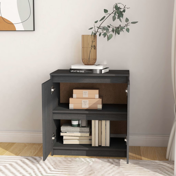 Stylish & Durable Solid Pine Side Cabinet in Grey - 60 x 36 x 65cm | Perfect for Compact Spaces - Premium  from Home Treasures - Just £89.99! Shop now at Home Treasures