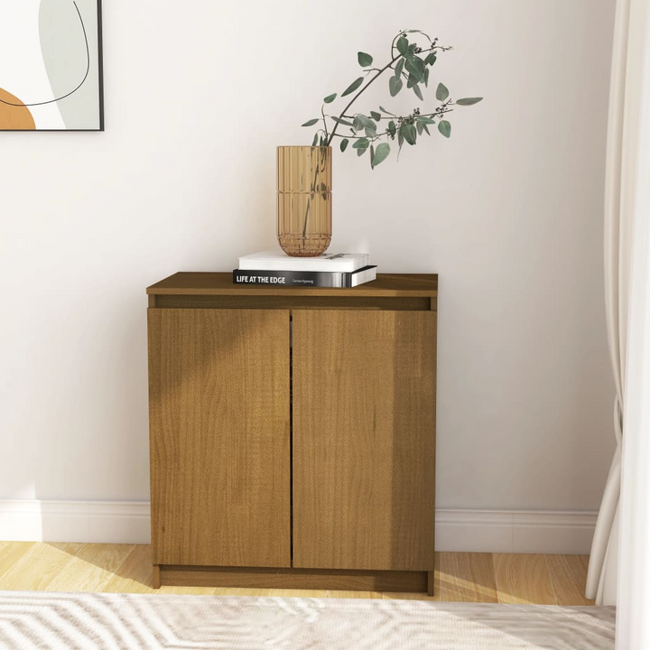 Solid Pine Side Cabinet in Honey Brown - Compact and Stylish Storage Solution, 60 x 36 x 65 cm - Premium  from Home Treasures - Just £87.99! Shop now at Home Treasures