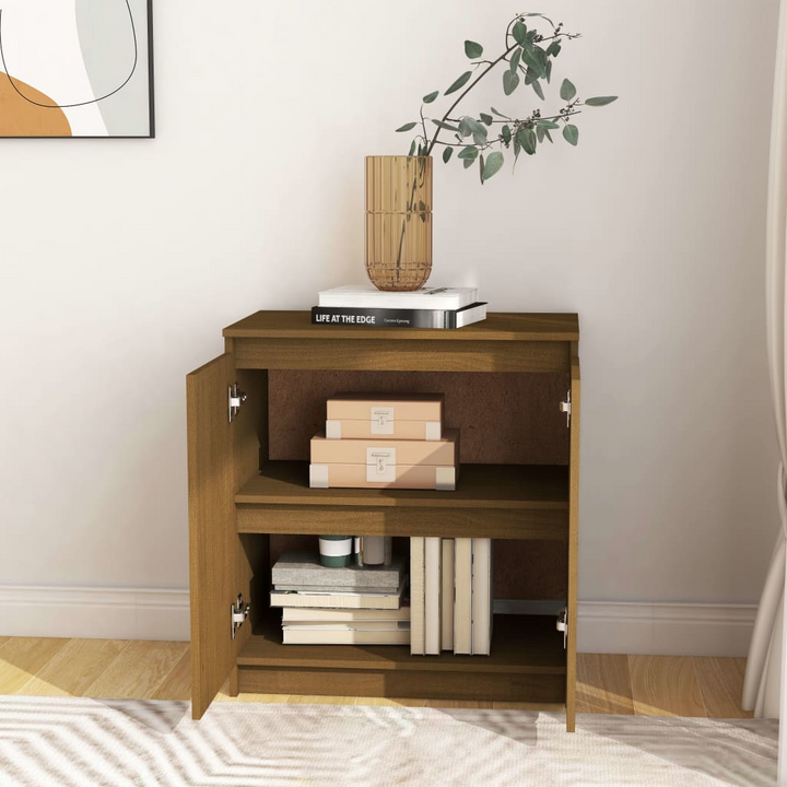 Solid Pine Side Cabinet in Honey Brown - Compact and Stylish Storage Solution, 60 x 36 x 65 cm - Premium  from Home Treasures - Just £87.99! Shop now at Home Treasures