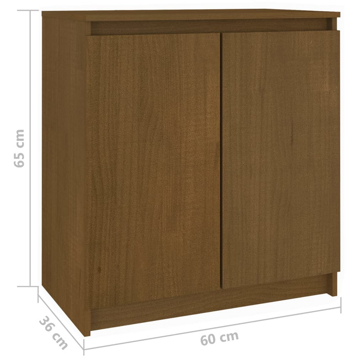 Solid Pine Side Cabinet in Honey Brown - Compact and Stylish Storage Solution, 60 x 36 x 65 cm - Premium  from Home Treasures - Just £87.99! Shop now at Home Treasures