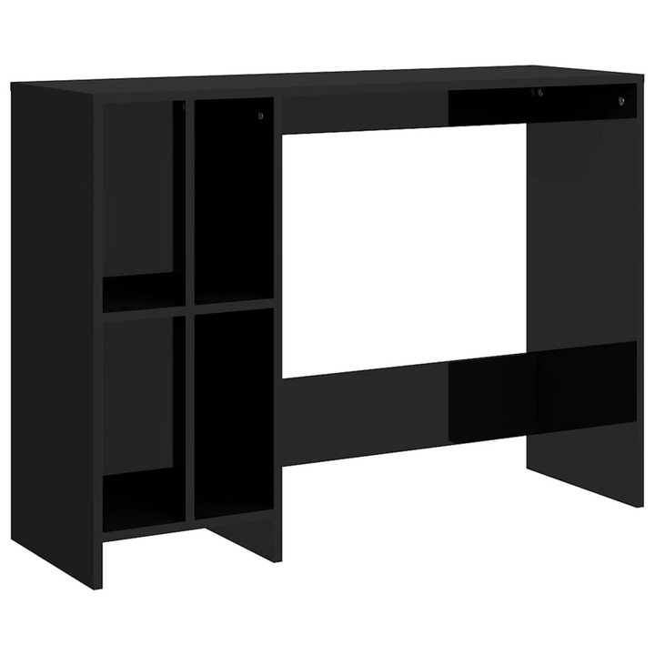 Sleek High Gloss Black Notebook Desk - Space-Saving Workstation with 4 Shelves, 102.5 x 35 x 75 cm - Premium  from Home Treasures - Just £70.99! Shop now at Home Treasures