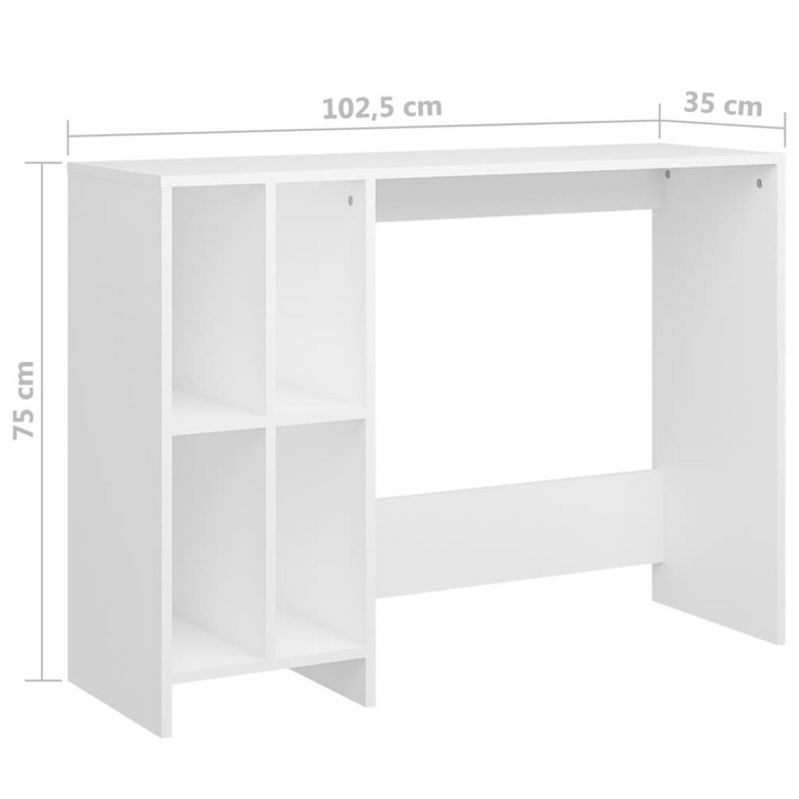 Sleek White Notebook Desk - Modern & Compact 102.5 x 35 x 75 cm Workstation with 4 Shelves - Premium  from Home Treasures - Just £60.99! Shop now at Home Treasures