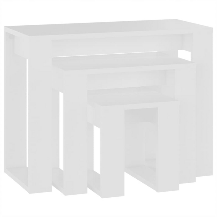 Elegant White Nesting Tables, Set of 3 – Space-Saving, Versatile & Stylish for Modern Homes - Premium  from Home Treasures - Just £44.99! Shop now at Home Treasures