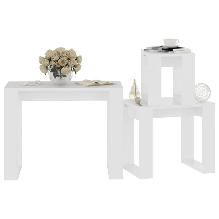 Elegant White Nesting Tables, Set of 3 – Space-Saving, Versatile & Stylish for Modern Homes - Premium  from Home Treasures - Just £44.99! Shop now at Home Treasures