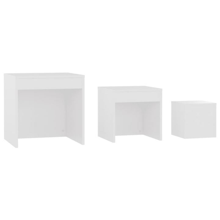 Stylish & Versatile Nesting Tables, Set of 3 in White - Perfect for Modern Living Spaces - Premium  from Home Treasures - Just £50.99! Shop now at Home Treasures