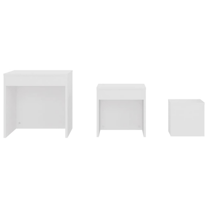 Stylish & Versatile Nesting Tables, Set of 3 in White - Perfect for Modern Living Spaces - Premium  from Home Treasures - Just £50.99! Shop now at Home Treasures