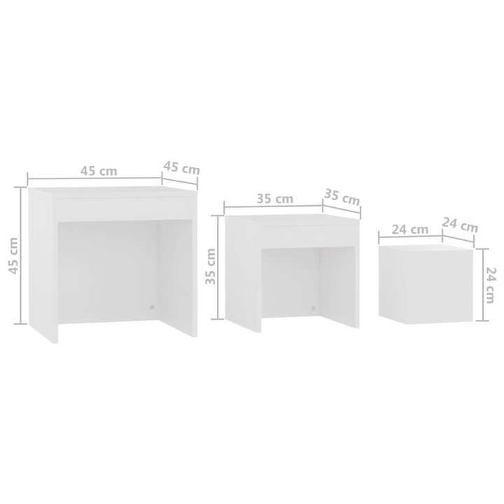 Stylish & Versatile Nesting Tables, Set of 3 in White - Perfect for Modern Living Spaces - Premium  from Home Treasures - Just £50.99! Shop now at Home Treasures