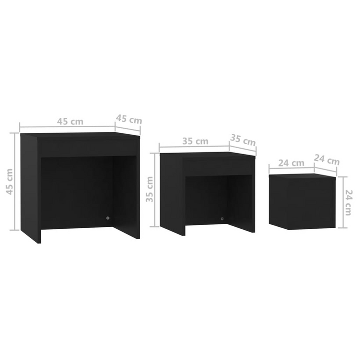 Modern Black Nesting Tables, Set of 3 - Space-Saving Design, Versatile & Chic - Premium  from Home Treasures - Just £50.99! Shop now at Home Treasures