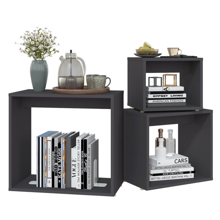 Elegant Nesting Tables, Set of 3, Grey – Space-Saving Modern Design for Living Room, Bedroom, and More - Premium  from Home Treasures - Just £38.99! Shop now at Home Treasures