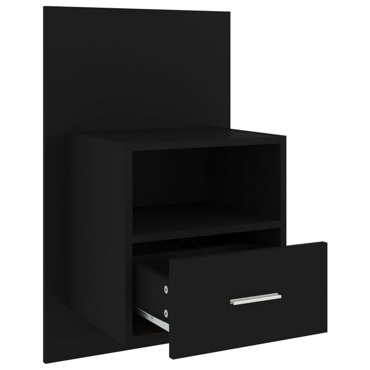 Stylish Wall-Mounted Bedside Cabinet in Sleek Black - Space-Saving & Modern Design - Premium  from Home Treasures - Just £48.99! Shop now at Home Treasures