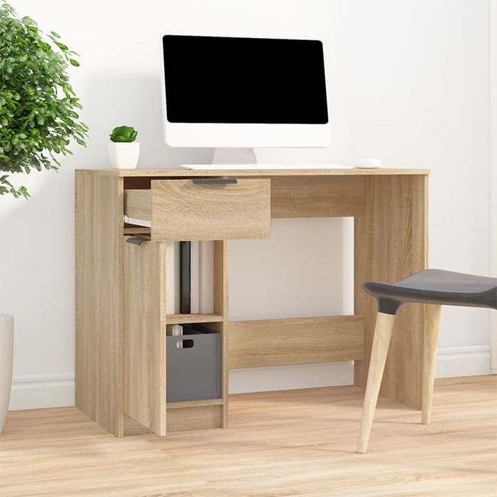 Modern Sonoma Oak Work Desk - 100 x 50 x 75 cm | Sturdy & Stylish Office Desk with Ample Storage - Premium  from Home Treasures - Just £92.99! Shop now at Home Treasures