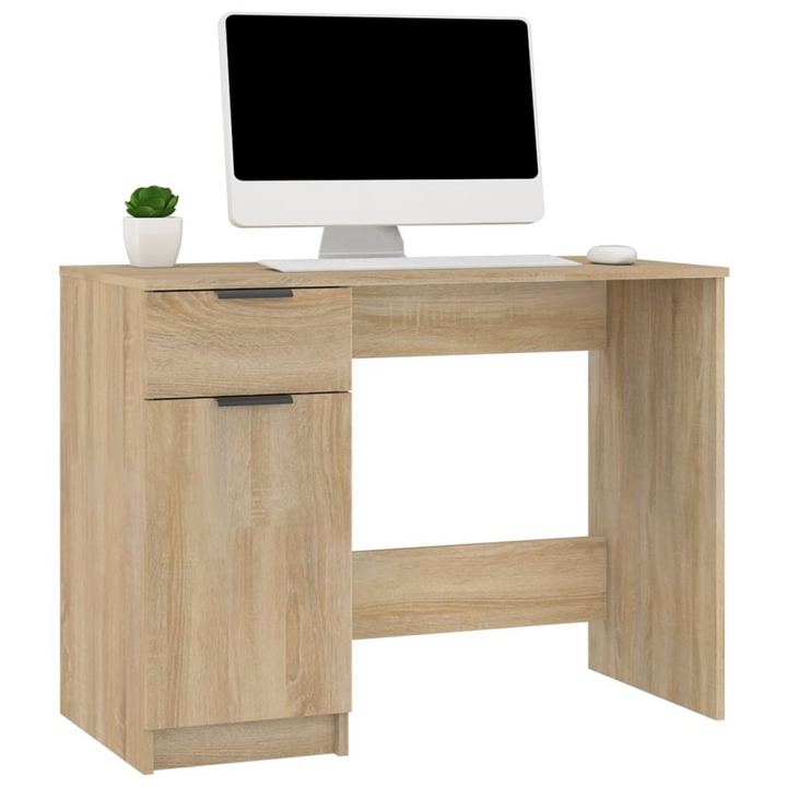 Modern Sonoma Oak Work Desk - 100 x 50 x 75 cm | Sturdy & Stylish Office Desk with Ample Storage - Premium  from Home Treasures - Just £92.99! Shop now at Home Treasures