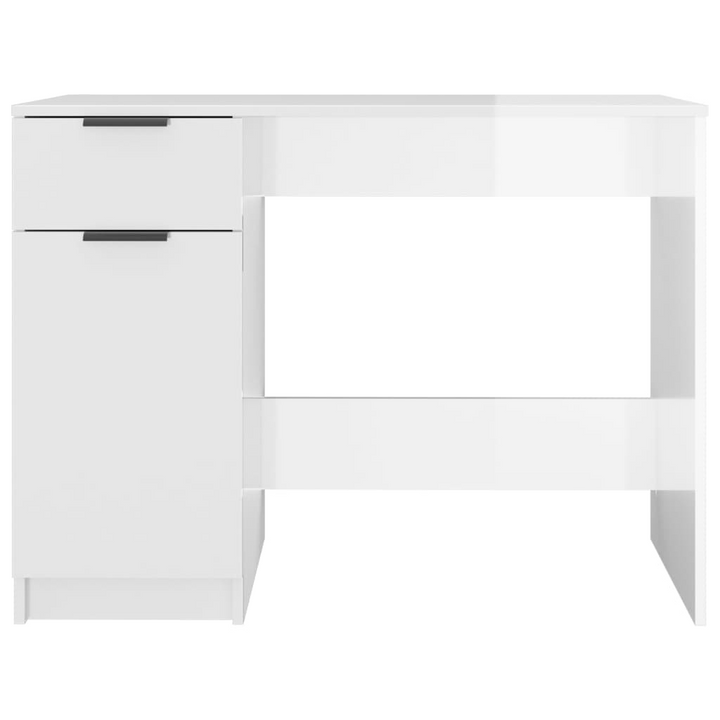 Sleek High Gloss White Work Desk with Storage - Modern Office Table 100 x 50 x 75 cm - Premium  from Home Treasures - Just £112.99! Shop now at Home Treasures