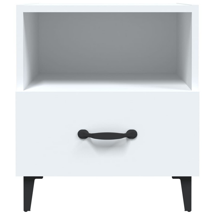 Elegant White Bedside Cabinets - Set of 2 | 40 x 35 x 47.5cm - Modern Nightstands with Drawer & Shelf Storage - Premium  from Home Treasures - Just £51.99! Shop now at Home Treasures