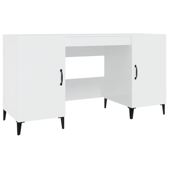 High Gloss White Work Desk - 140 x 50 x 75 cm | Durable & Stylish Office/Study Solution - Premium  from Home Treasures - Just £118.99! Shop now at Home Treasures