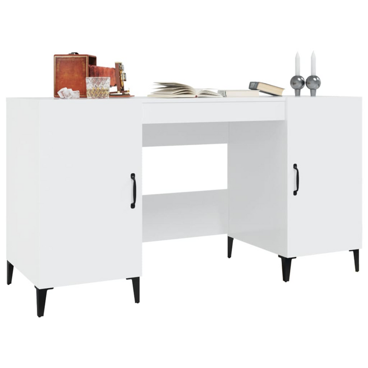 High Gloss White Work Desk - 140 x 50 x 75 cm | Durable & Stylish Office/Study Solution - Premium  from Home Treasures - Just £118.99! Shop now at Home Treasures