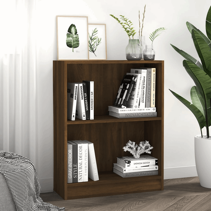 Stylish Brown Oak Bookshelf - Compact & Functional | 60 x 24 x 74.5cm | Perfect for Home & Office - Premium  from Home Treasures - Just £33.99! Shop now at Home Treasures