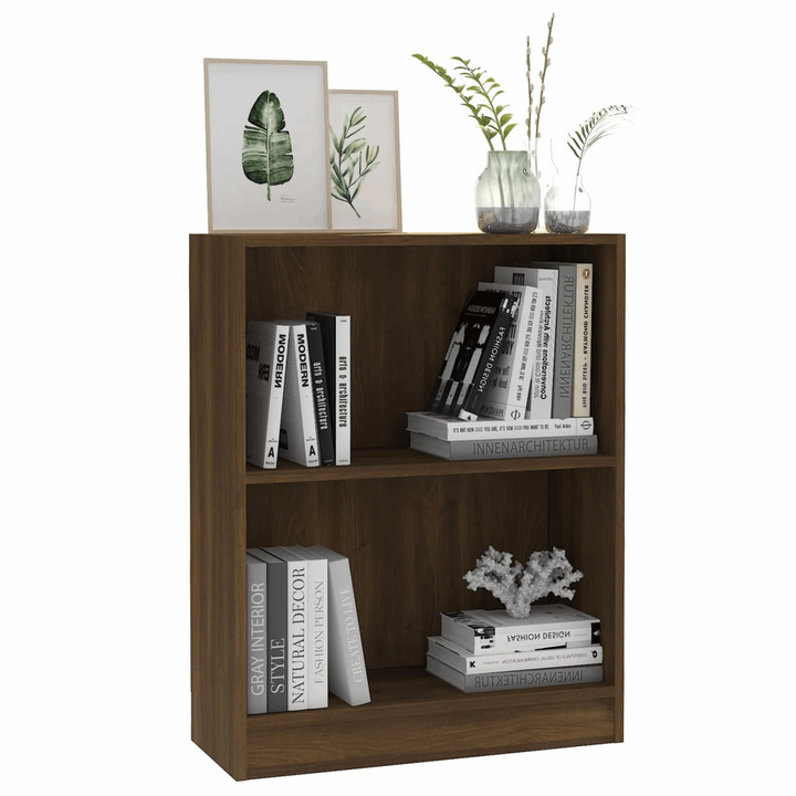 Stylish Brown Oak Bookshelf - Compact & Functional | 60 x 24 x 74.5cm | Perfect for Home & Office - Premium  from Home Treasures - Just £33.99! Shop now at Home Treasures