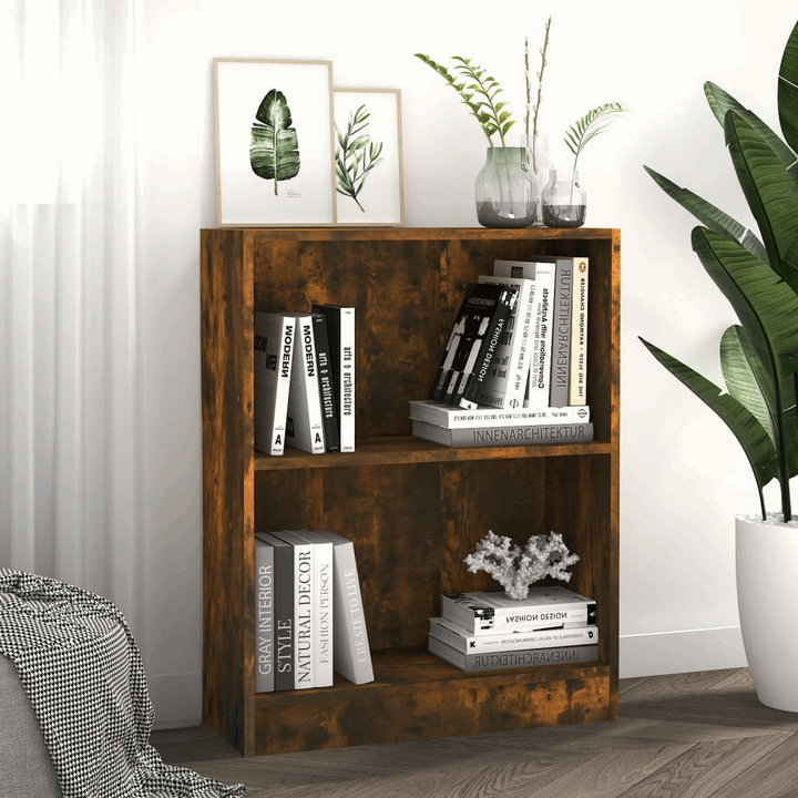 Elegant Smoked Oak Bookshelf - Compact & Functional 60 x 24 x 74.5cm | Versatile Storage Solution - Premium  from Home Treasures - Just £29.99! Shop now at Home Treasures