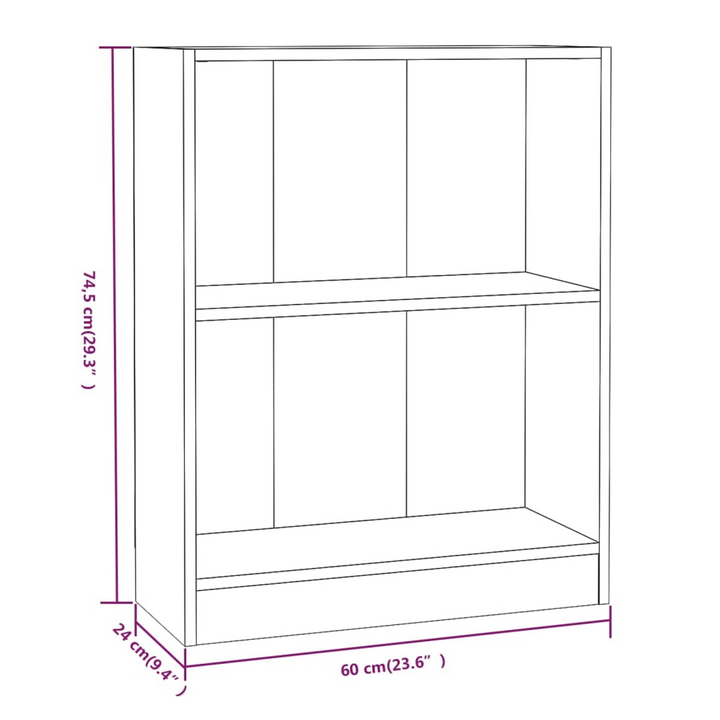 Elegant Smoked Oak Bookshelf - Compact & Functional 60 x 24 x 74.5cm | Versatile Storage Solution - Premium  from Home Treasures - Just £29.99! Shop now at Home Treasures