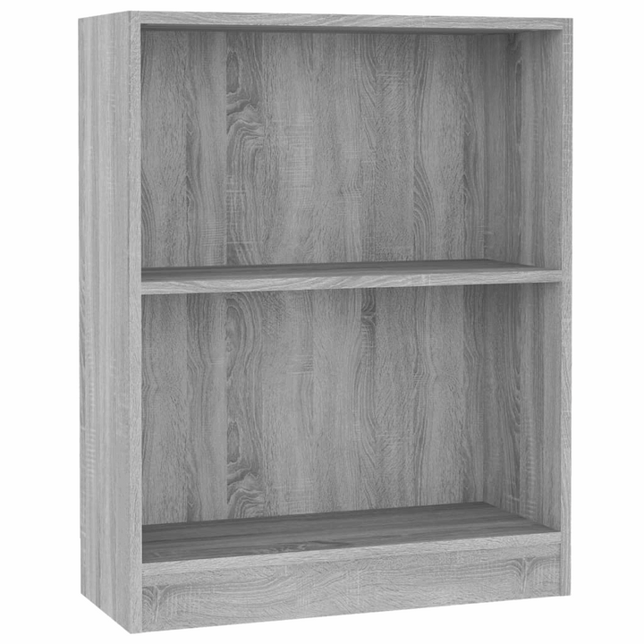 Stylish Grey Sonoma Bookshelf (60 x 24 x 74.5cm) with 2-Layer Design - Perfect for Home and Office Storage - Premium  from Home Treasures - Just £30.99! Shop now at Home Treasures