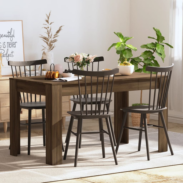 Brown Oak Dining Table 140x74.5x76 cm | Elegant Engineered Wood | Sturdy & Durable Furniture for Dining Room & Kitchen - Premium  from Home Treasures - Just £88.99! Shop now at Home Treasures