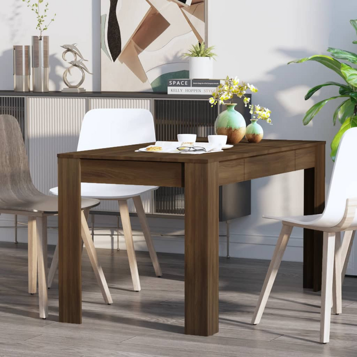 Brown Oak Dining Table 140x74.5x76 cm | Elegant Engineered Wood | Sturdy & Durable Furniture for Dining Room & Kitchen - Premium  from Home Treasures - Just £88.99! Shop now at Home Treasures