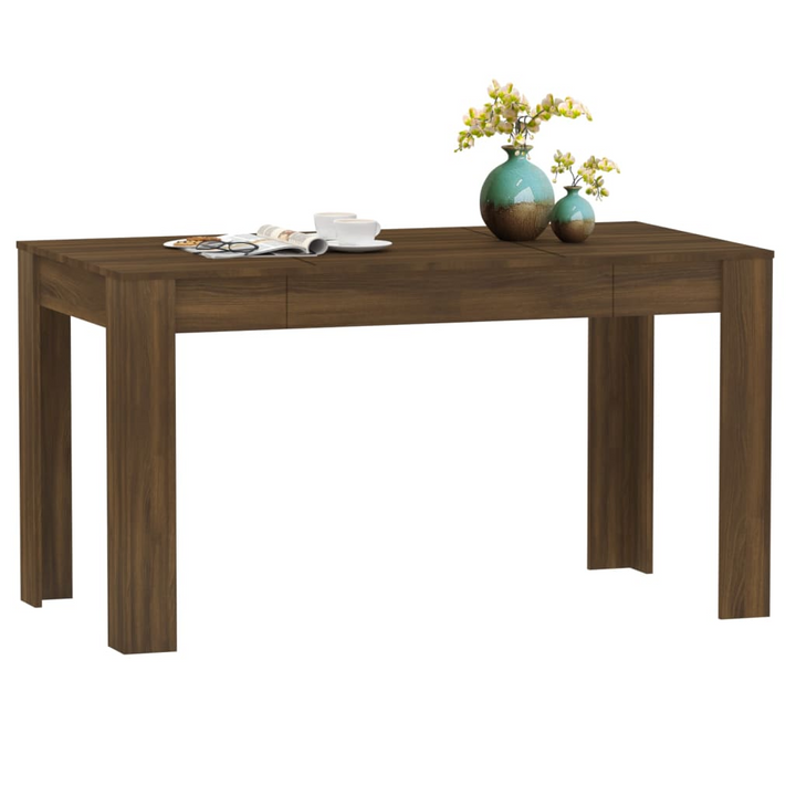 Brown Oak Dining Table 140x74.5x76 cm | Elegant Engineered Wood | Sturdy & Durable Furniture for Dining Room & Kitchen - Premium  from Home Treasures - Just £88.99! Shop now at Home Treasures