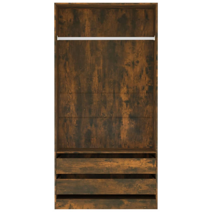 Stylish Open Wardrobe in Smoked Oak Finish - 100 x 50 x 200 cm | Ample Storage with Drawers and Hanging Rod - Premium  from Home Treasures - Just £171.99! Shop now at Home Treasures