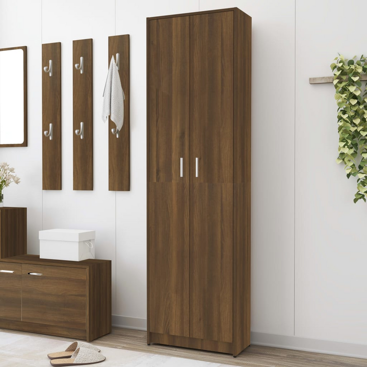 Elegant Brown Oak Hallway Wardrobe - Space-Saving Design, Ample Storage 55 x 25 x 189cm - Premium  from Home Treasures - Just £111.99! Shop now at Home Treasures