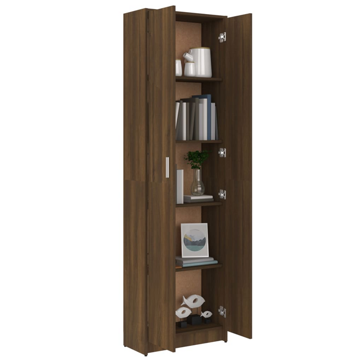 Elegant Brown Oak Hallway Wardrobe - Space-Saving Design, Ample Storage 55 x 25 x 189cm - Premium  from Home Treasures - Just £111.99! Shop now at Home Treasures